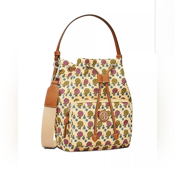 🎀NWT Tory Burch Virginia Printed Mini Bucket Bag.Color: Ivory Floral Daisy💖 - Picture 9 of 9
